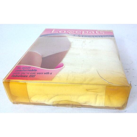 Vintage LovePats Stretch Nylon Brief Panties 3 Pair Sz 11-14 New Off-White READ - Picture 2 of 7